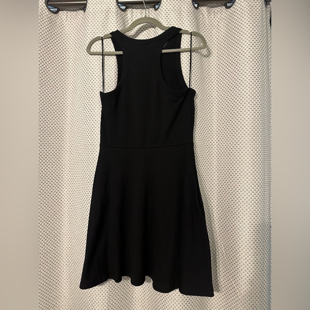 BP Sleeveless Ribbed Black Women's Close Fitting Bodice Pocket Minidress M - Picture 8 of 10